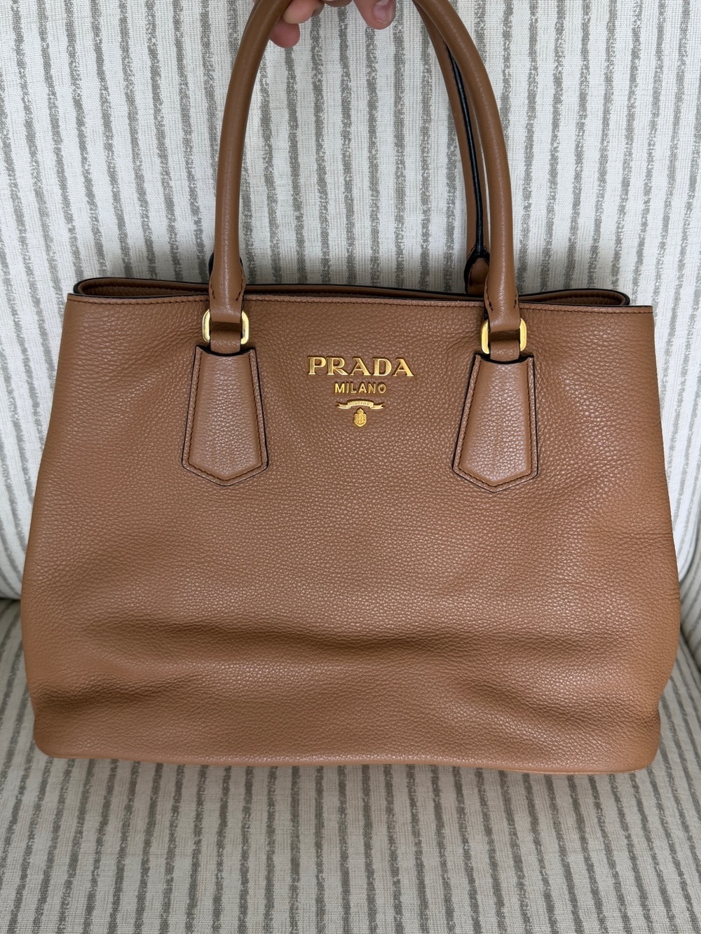 Prada Milano Brown Leather Tote Bag